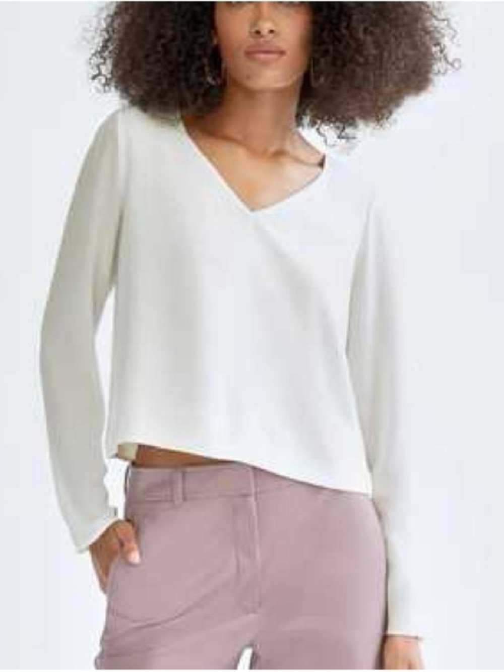 ARITZIA Babaton Murphy Long Sleeve Top in Pale Pink Size M